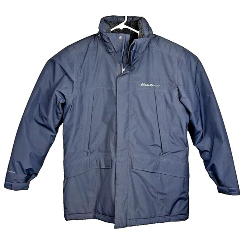 Eddie Bauer Mens‎ Navy Blue Weatheredge Parka Full Zip Large